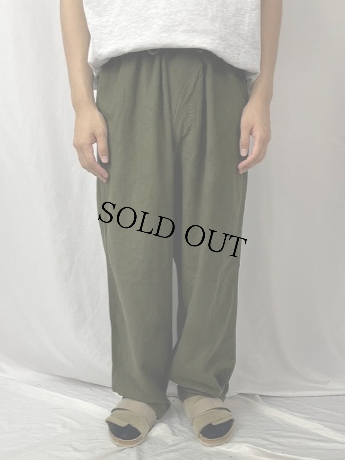 画像2: 50's オランダ軍 フランネルスリーピングパンツ W-39 (2)