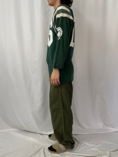 画像3: 70's Champion USA製 "16" エルボーパッチ付き ラバープリント フットボールTシャツ SIZE42 (3)