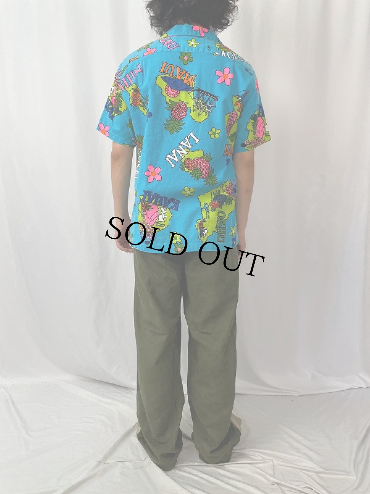 画像4: 70's HAWAII製 オールオーバーパターン ハワイアンシャツ L (4)