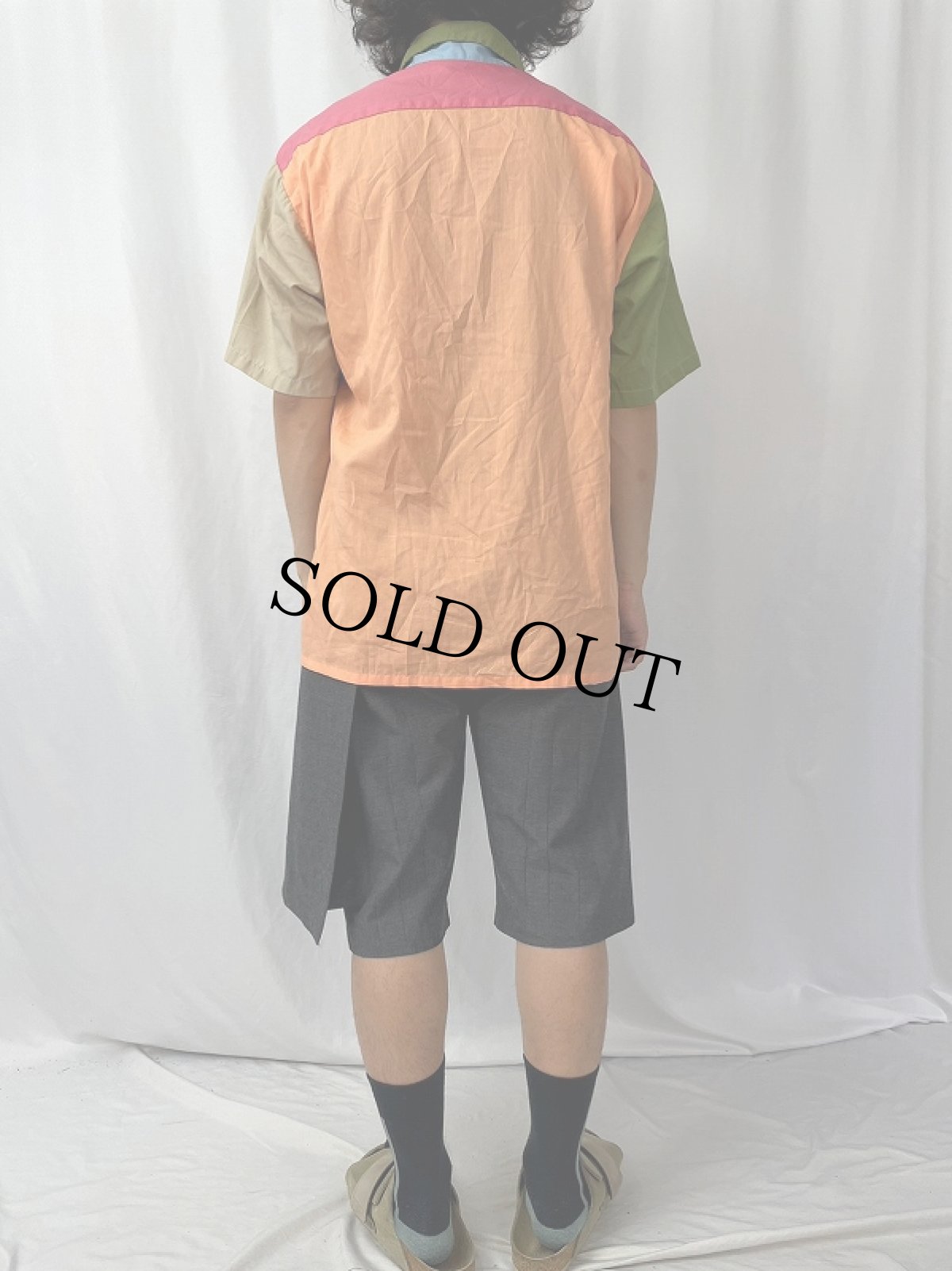 画像4: 70's〜 PERMANENT PRESS USA製 クレイジーパターン ポリエステル×コットンシャツ L (4)