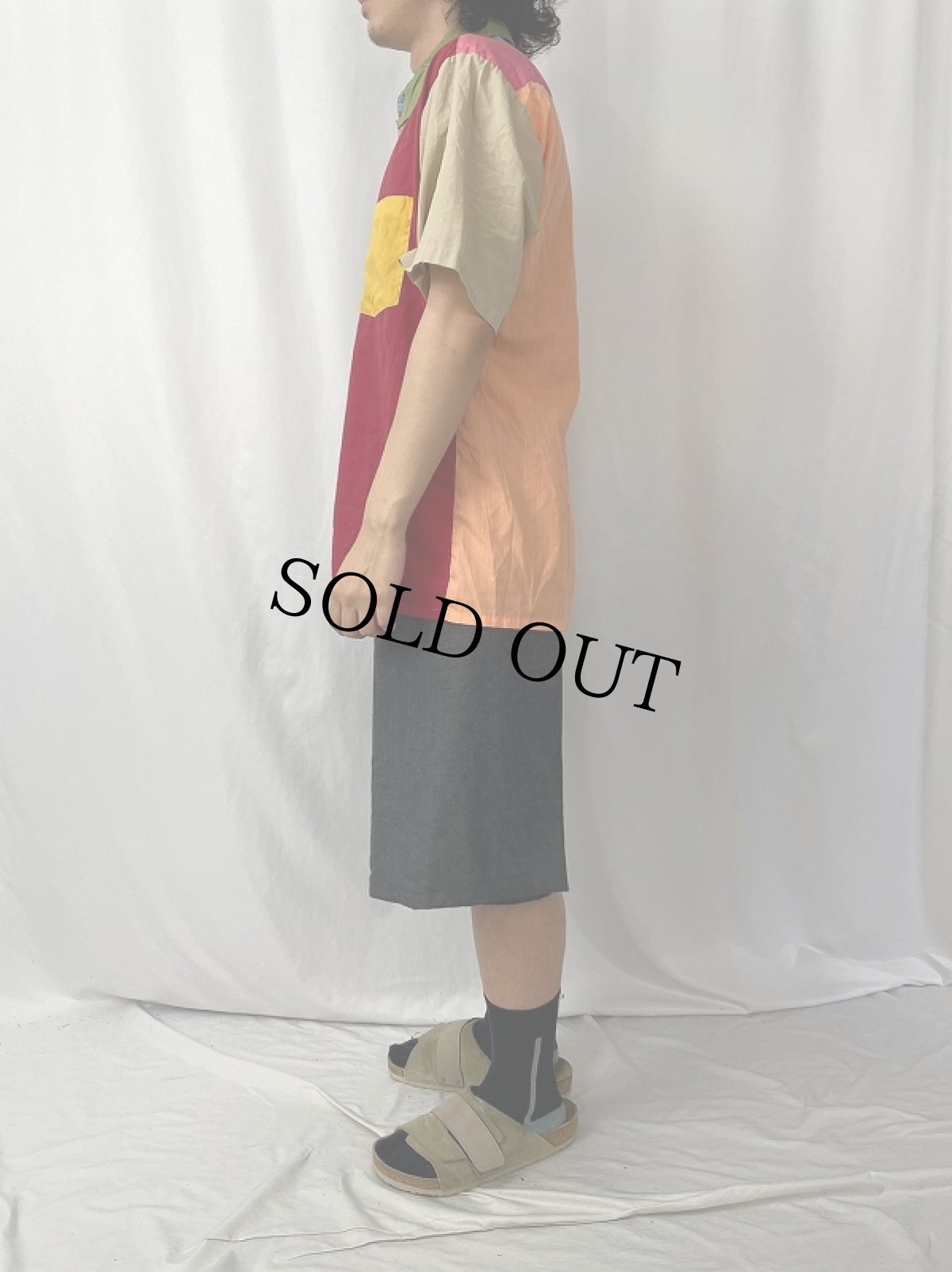 画像3: 70's〜 PERMANENT PRESS USA製 クレイジーパターン ポリエステル×コットンシャツ L (3)