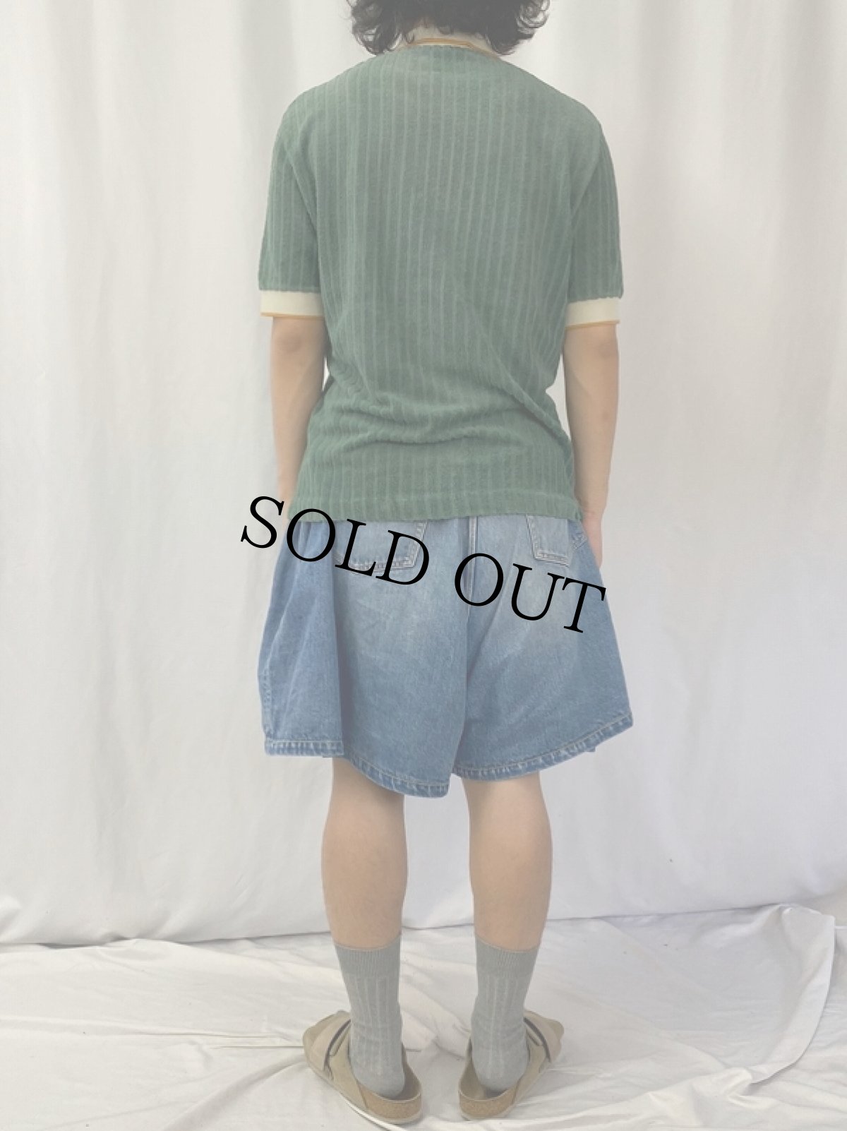 画像4: Kangourou ストライプ柄 ロゴ刺繍 パイルポロシャツ (4)