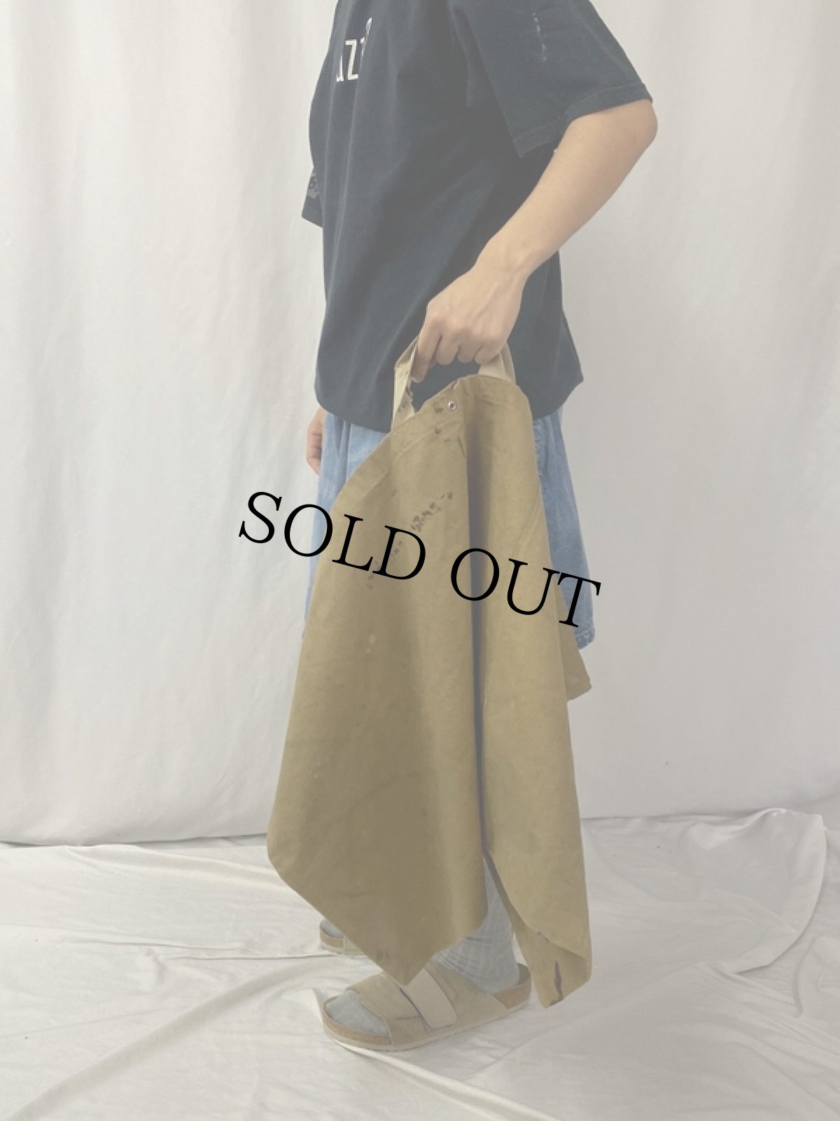 画像2: 40's "UNITED CARR" ステンシル入り キャンバスバッグ (2)