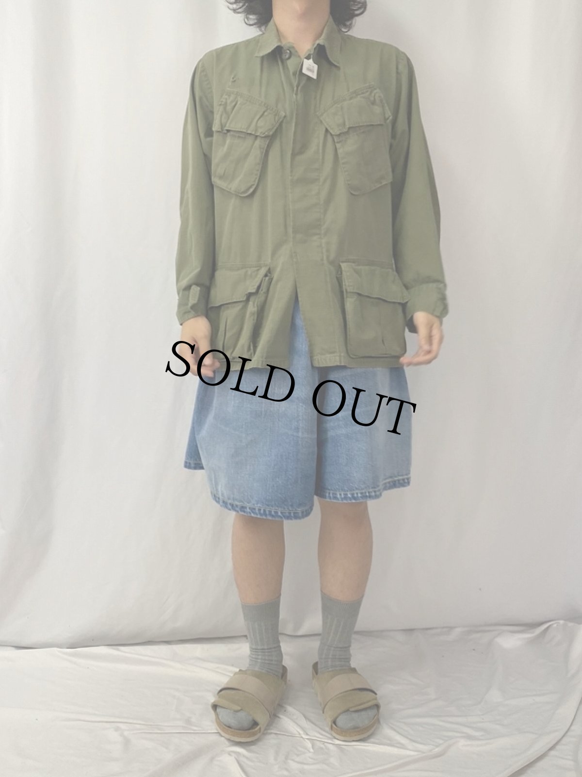 画像2: 70's U.S.ARMY ジャングルファティーグジャケット 4th SMALL-SHORT (2)