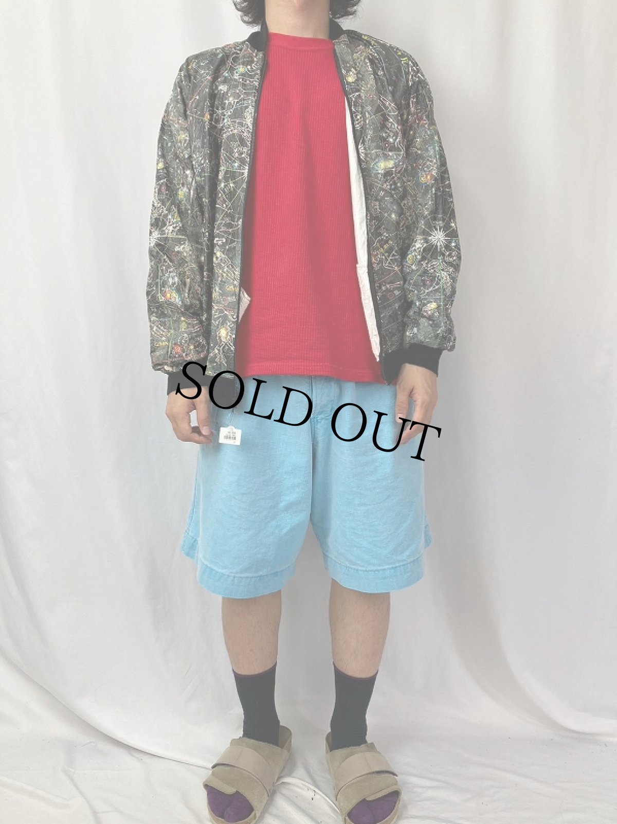 画像2: 〜90's GLOWIN' THE GALAXY USA製 星座柄 ペーパージャケット L (2)