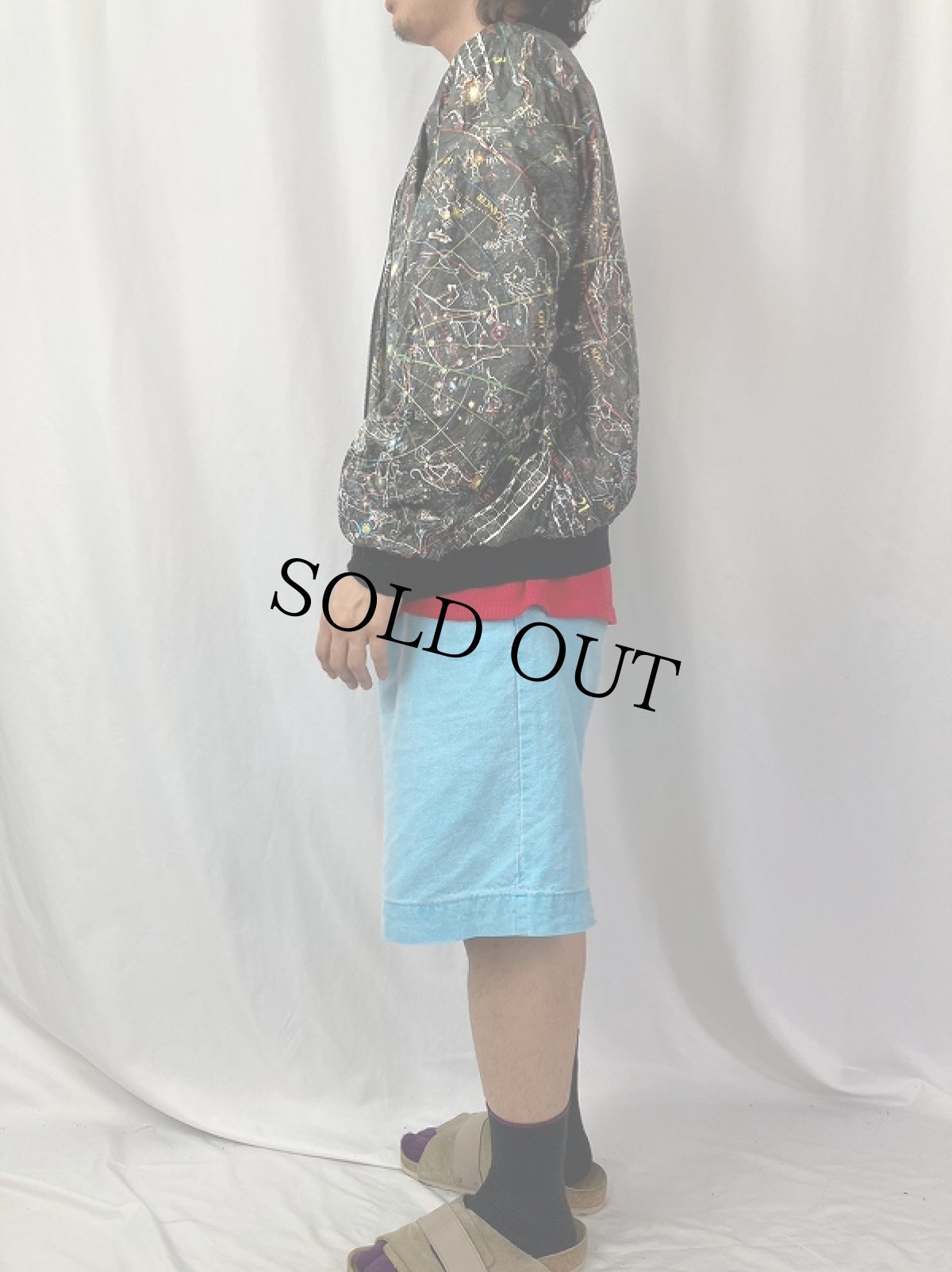 画像3: 〜90's GLOWIN' THE GALAXY USA製 星座柄 ペーパージャケット L (3)