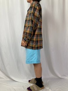 画像3: 90's STUSSY チェック柄 オープンカラーネルシャツ L (3)