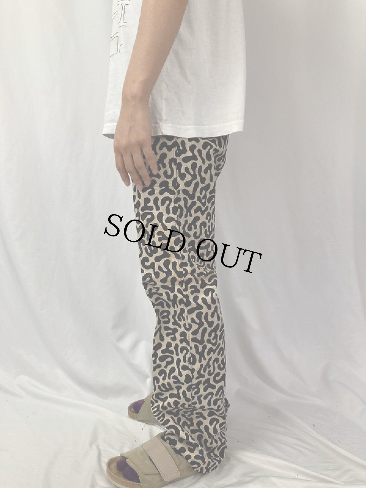 画像4: 70's 韓国 学生軍事訓練用 バクテリア迷彩 HBTパンツ W33 (4)