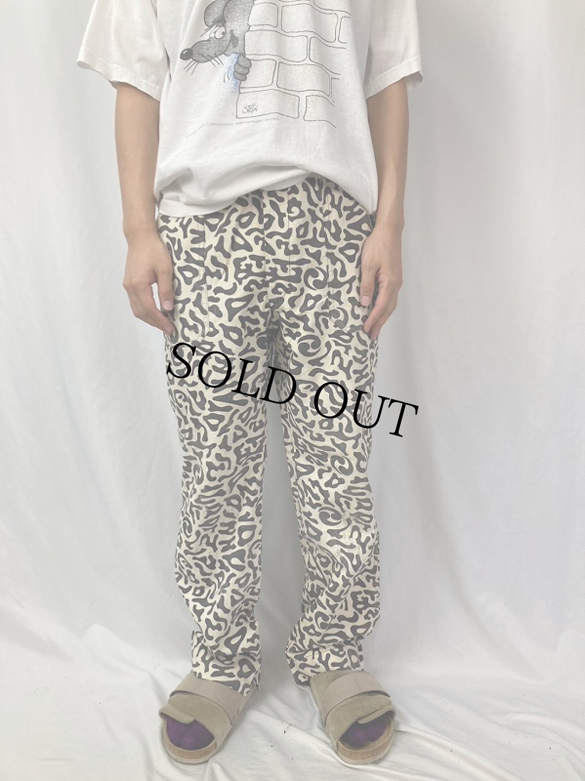 画像2: 70's 韓国 学生軍事訓練用 バクテリア迷彩 HBTパンツ W33 (2)