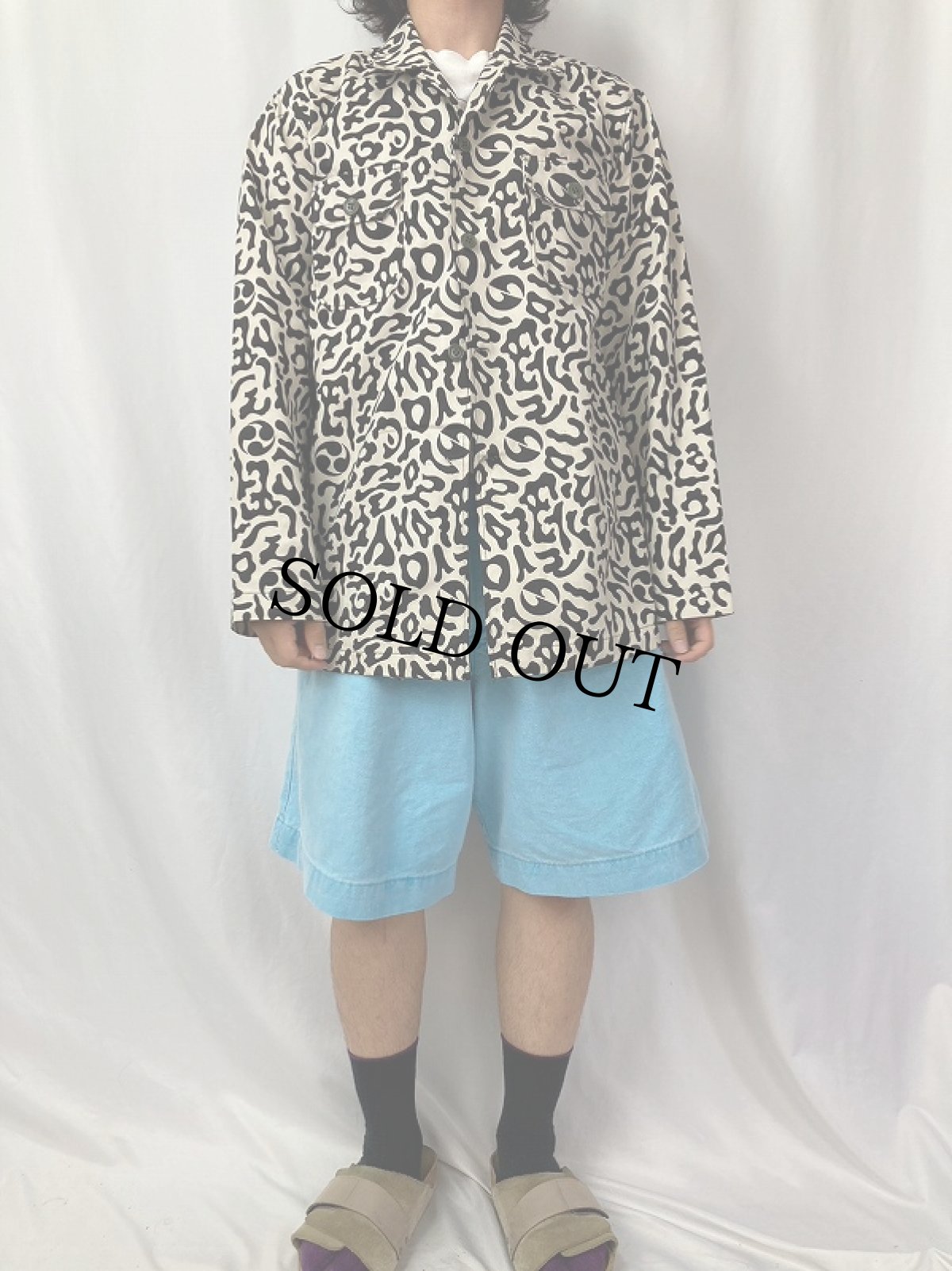 画像2: 70's 韓国 学生軍事訓練用 バクテリア迷彩 HBTシャツ (2)