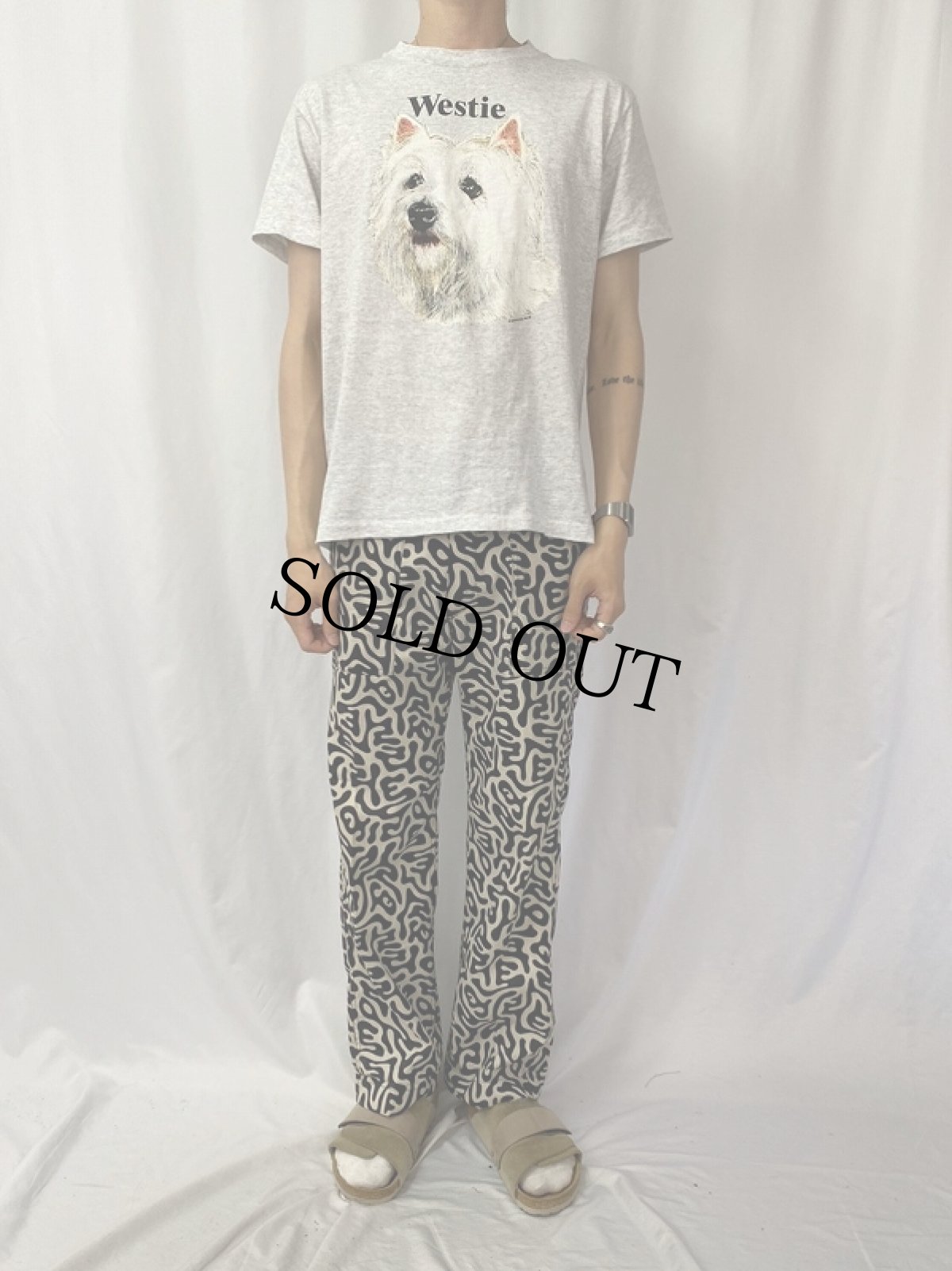 画像2: 90's USA製 "Westie" 犬プリントTシャツ M (2)