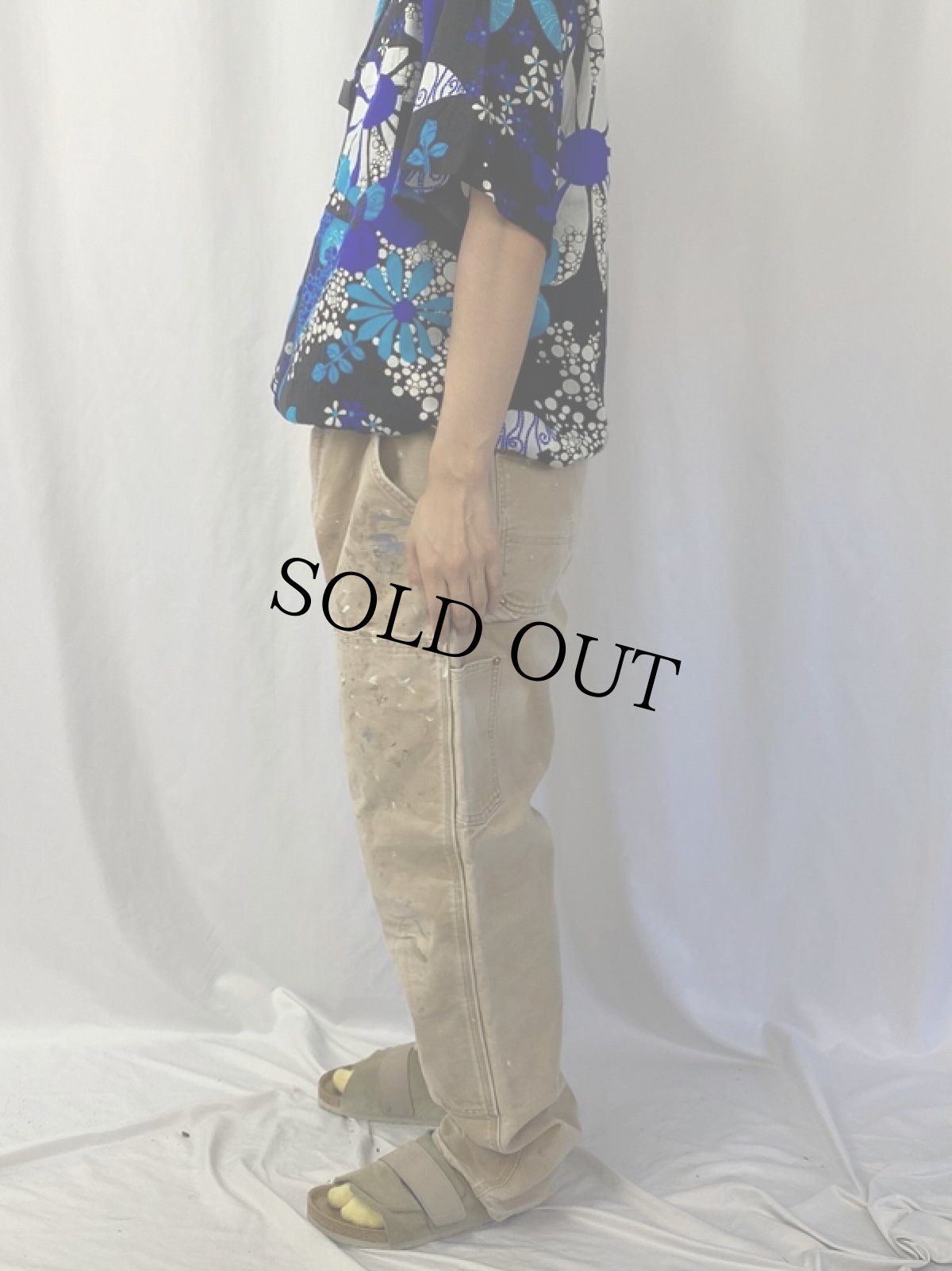 画像3: Carhartt ペンキペイント ダブルニー ダックペインターパンツ W35 (3)