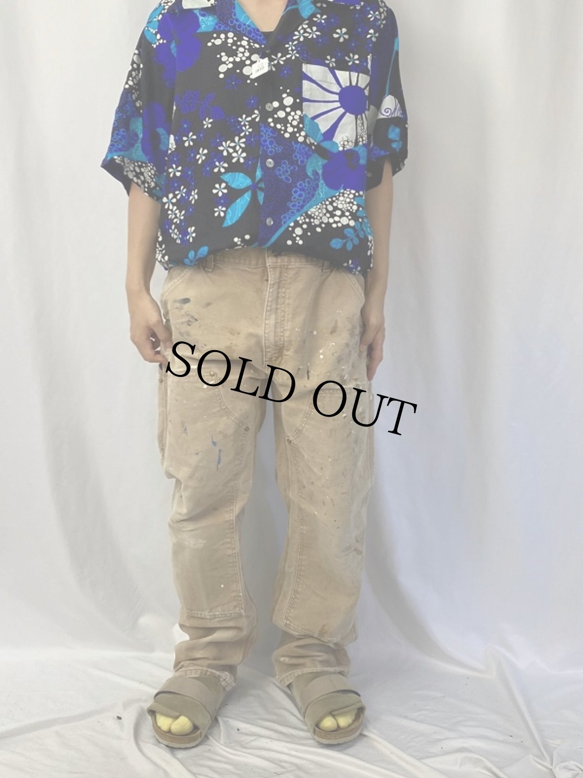 画像2: Carhartt ペンキペイント ダブルニー ダックペインターパンツ W35 (2)