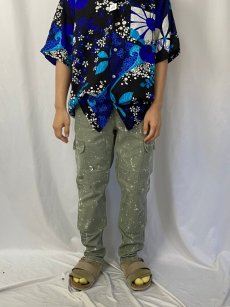 画像2: POLO Ralph Lauren ペンキペイント ヘリンボーンツイル デザインカーゴパンツ W24-31 (2)