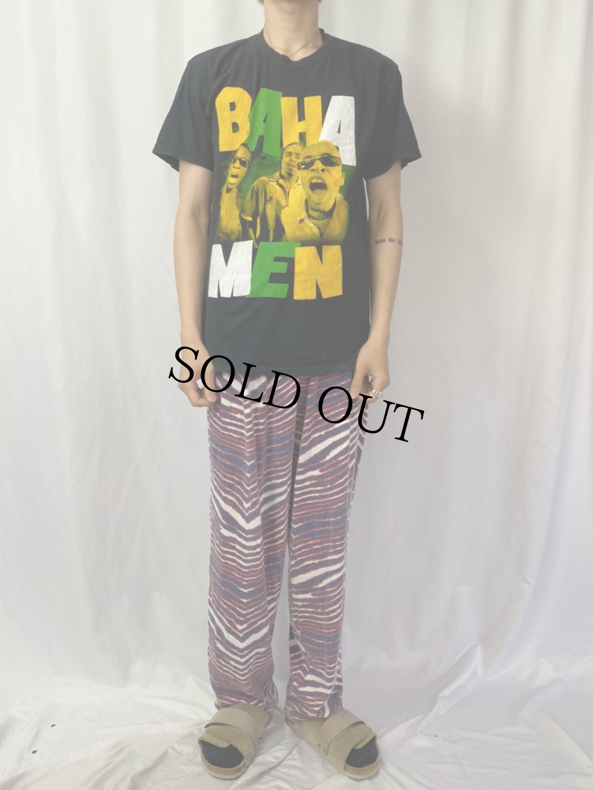 画像2: BAHA MEN レゲエバンド フォトプリントTシャツ M (2)