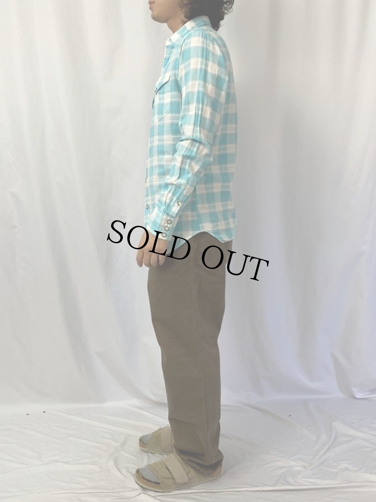 画像3: POLO Ralph Lauren チェック柄 コットンウエスタンシャツ S (3)