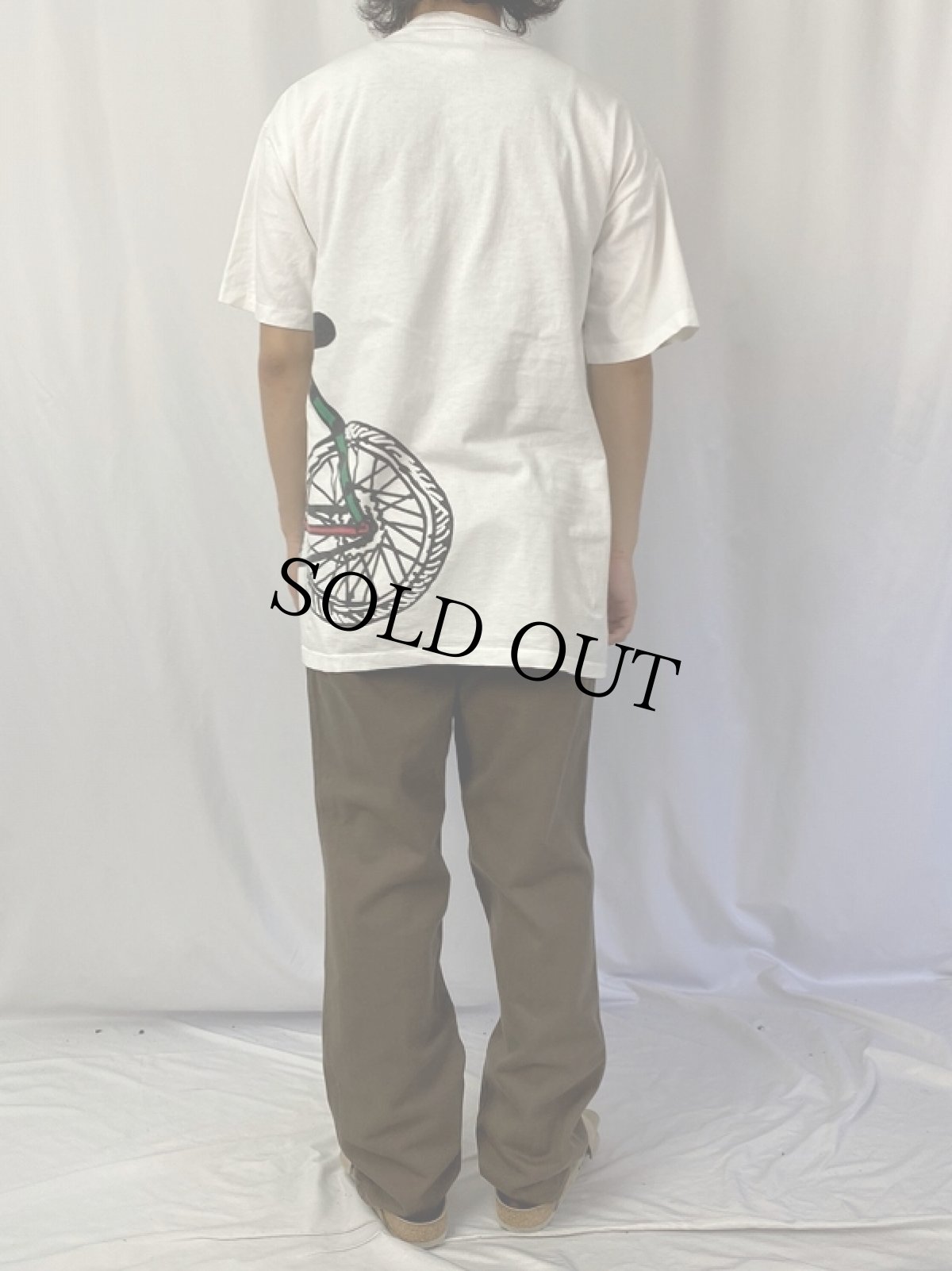 画像4: 90's GRAVITY GRAPHICS USA製 "Bike BLOCK ISLAND" 自転車プリントTシャツ L (4)