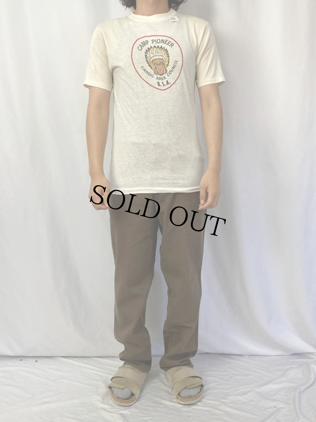 画像2: 60〜70's "CAMP PIONEER" インディアンヘッド プリントTシャツ (2)