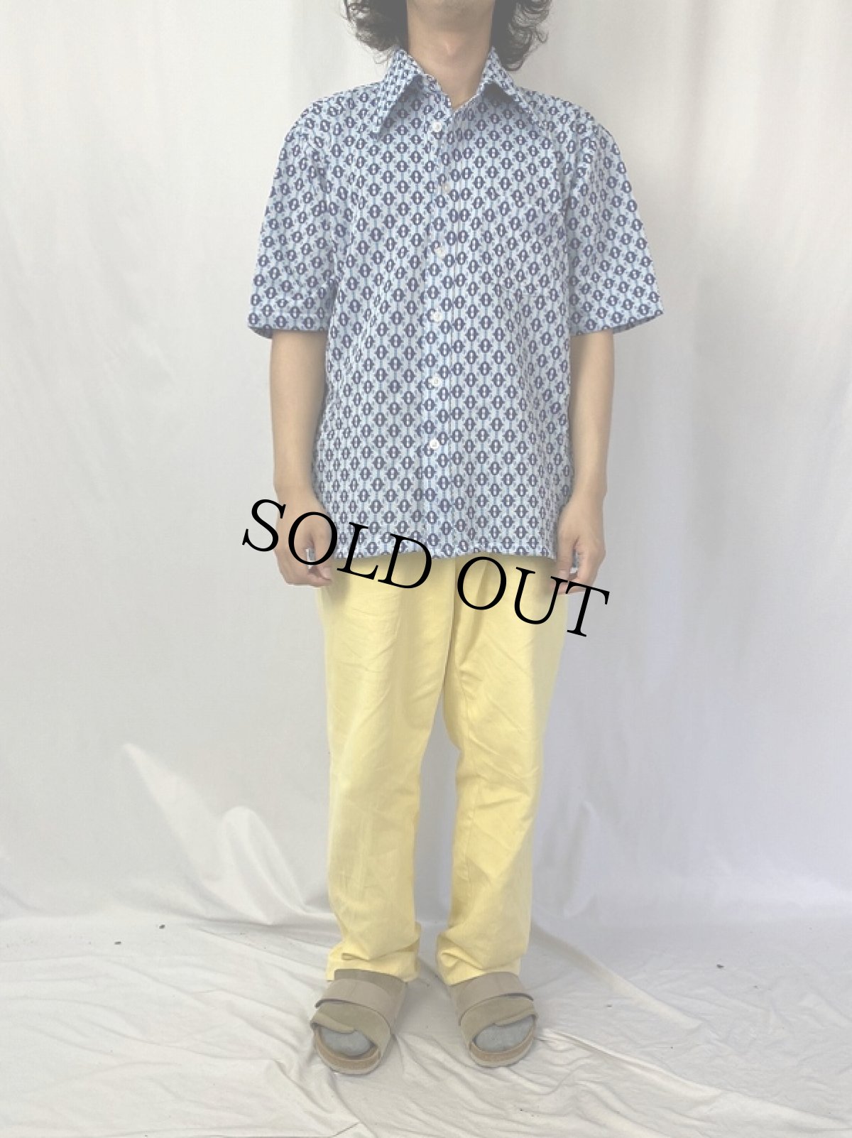 画像2: 70's JCPenney 総柄 ジャガード織 シャツ XL (2)