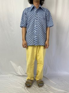 画像2: 70's JCPenney 総柄 ジャガード織 シャツ XL (2)