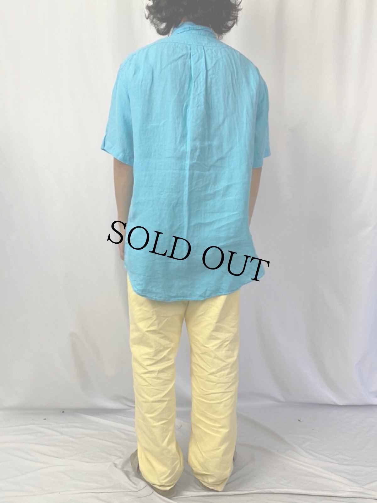 画像4: Ralph Lauren "CLASSIC FIT" リネンボタンダウンシャツ M (4)