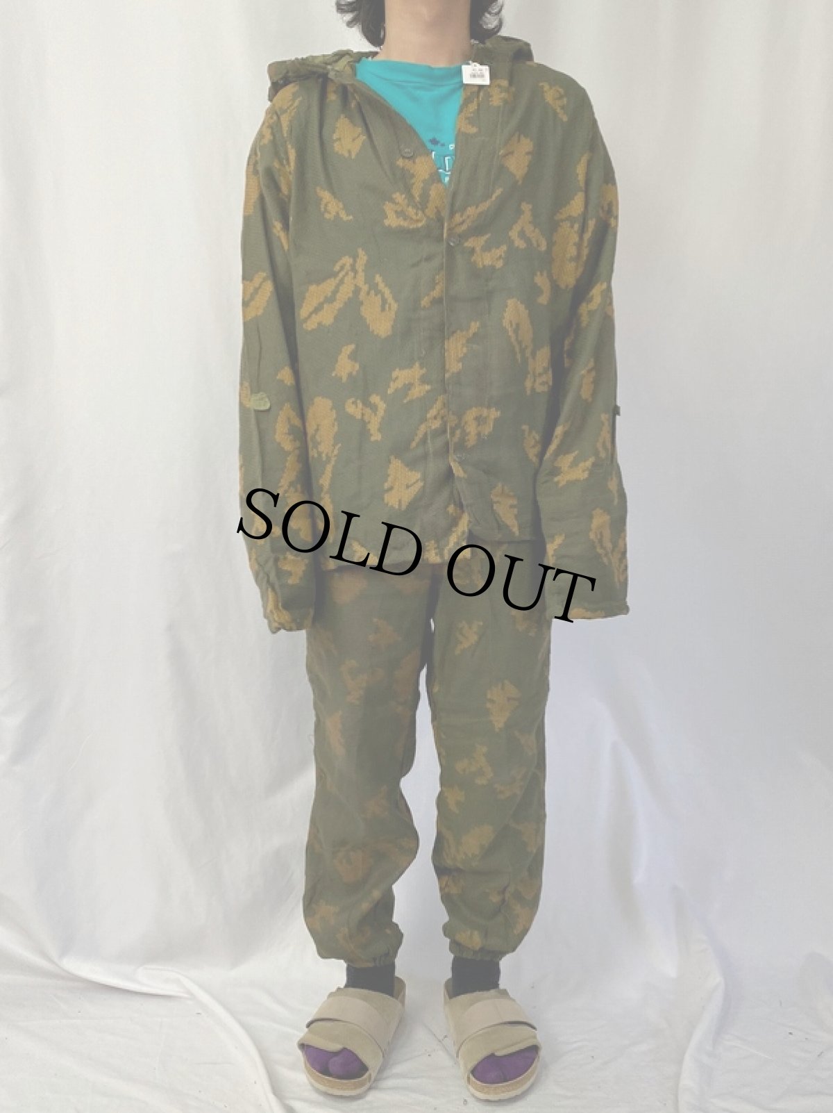 画像2: 80's ロシア・ソビエト軍 ベリョーズカパターン KZSオーバーパーカー/パンツ SETUP DEADSTOCK SIZE1 (2)