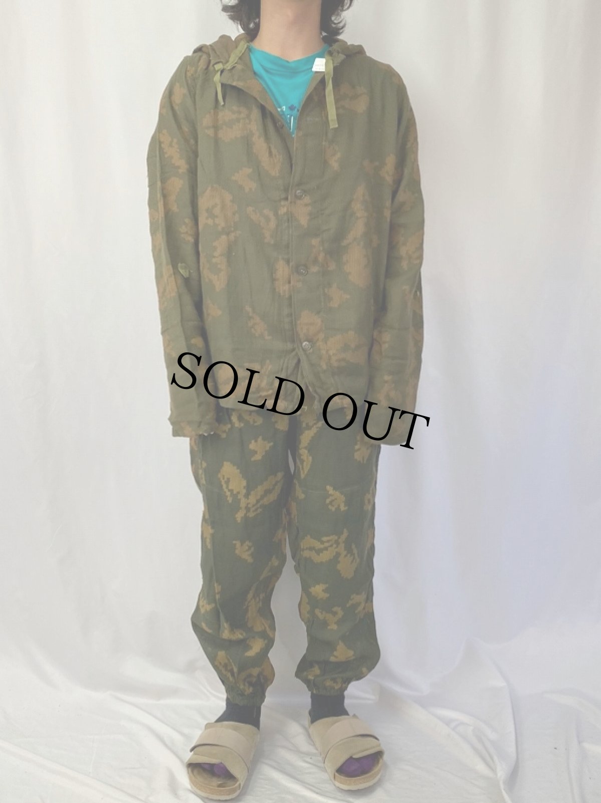 画像2: 80's ロシア・ソビエト軍 ベリョーズカパターン KZSオーバーパーカー/パンツ SETUP DEADSTOCK SIZE1 (2)