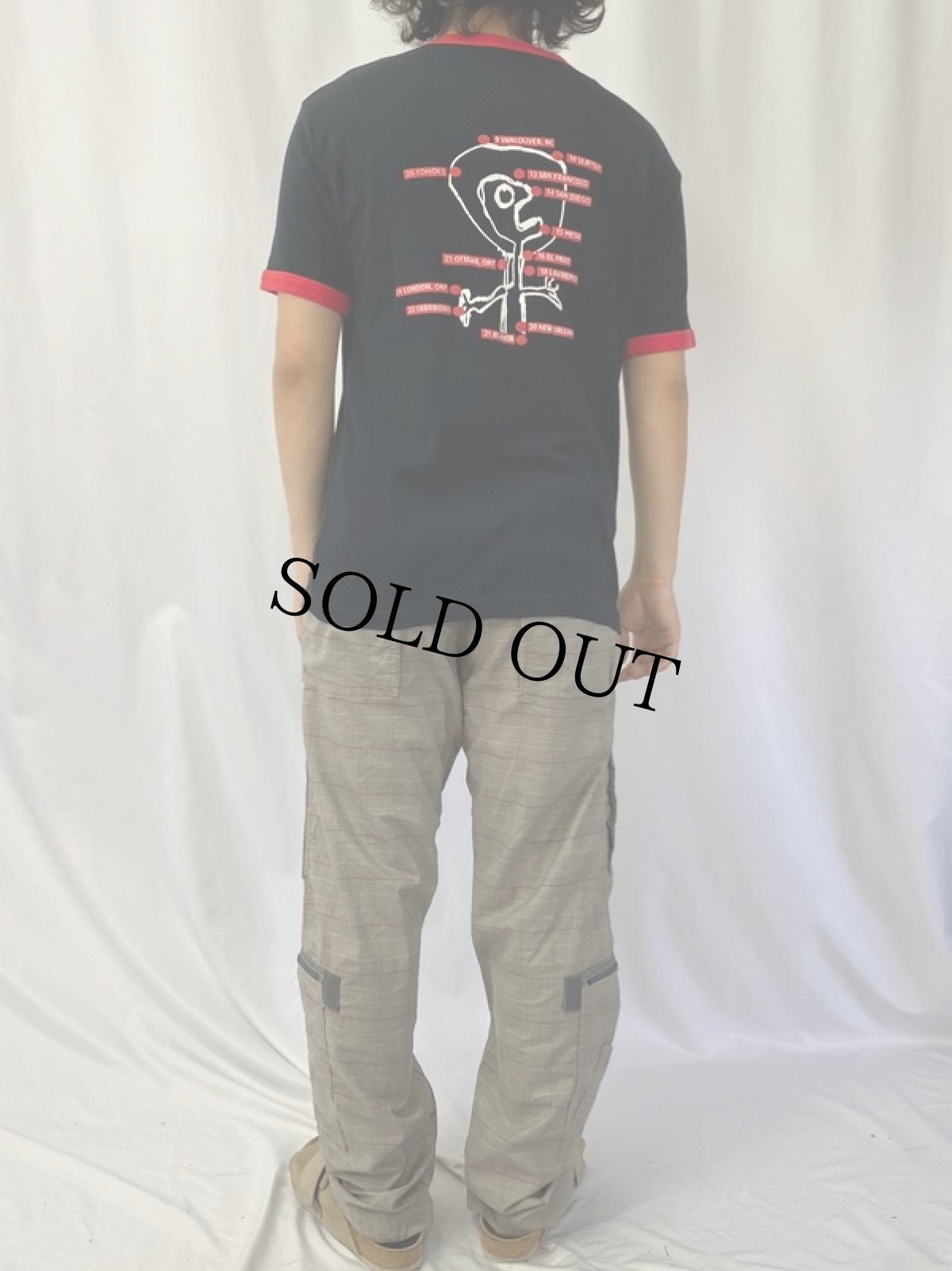 画像4: 【SALE】 RADIOHEAD Britain製 "The Bends" ロックバンドツアープリントリンガーTシャツ BLACK (4)