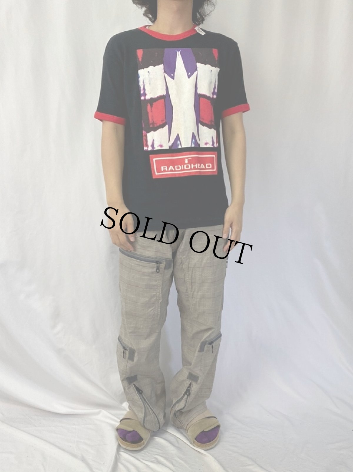 画像2: 【SALE】 RADIOHEAD Britain製 "The Bends" ロックバンドツアープリントリンガーTシャツ BLACK (2)
