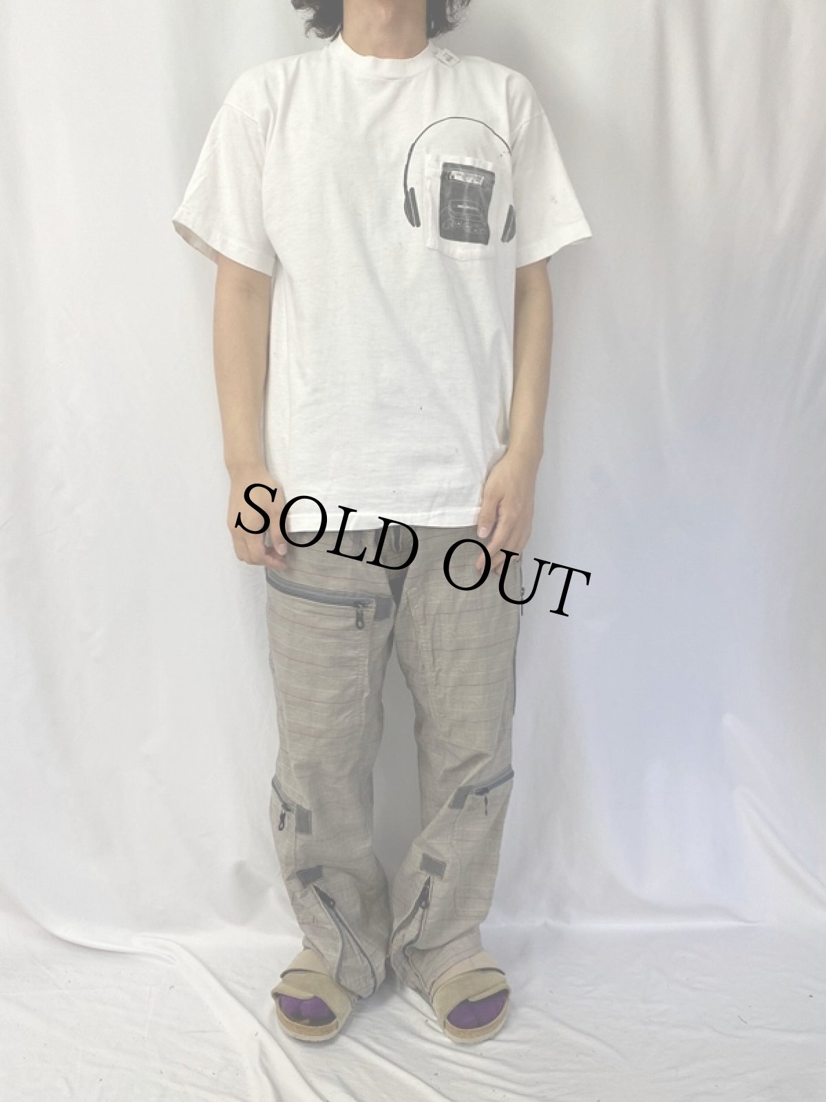 画像3: 90's WKSF USA製 "99.9 KISS" ラジオ局プリントポケットTシャツ L (3)