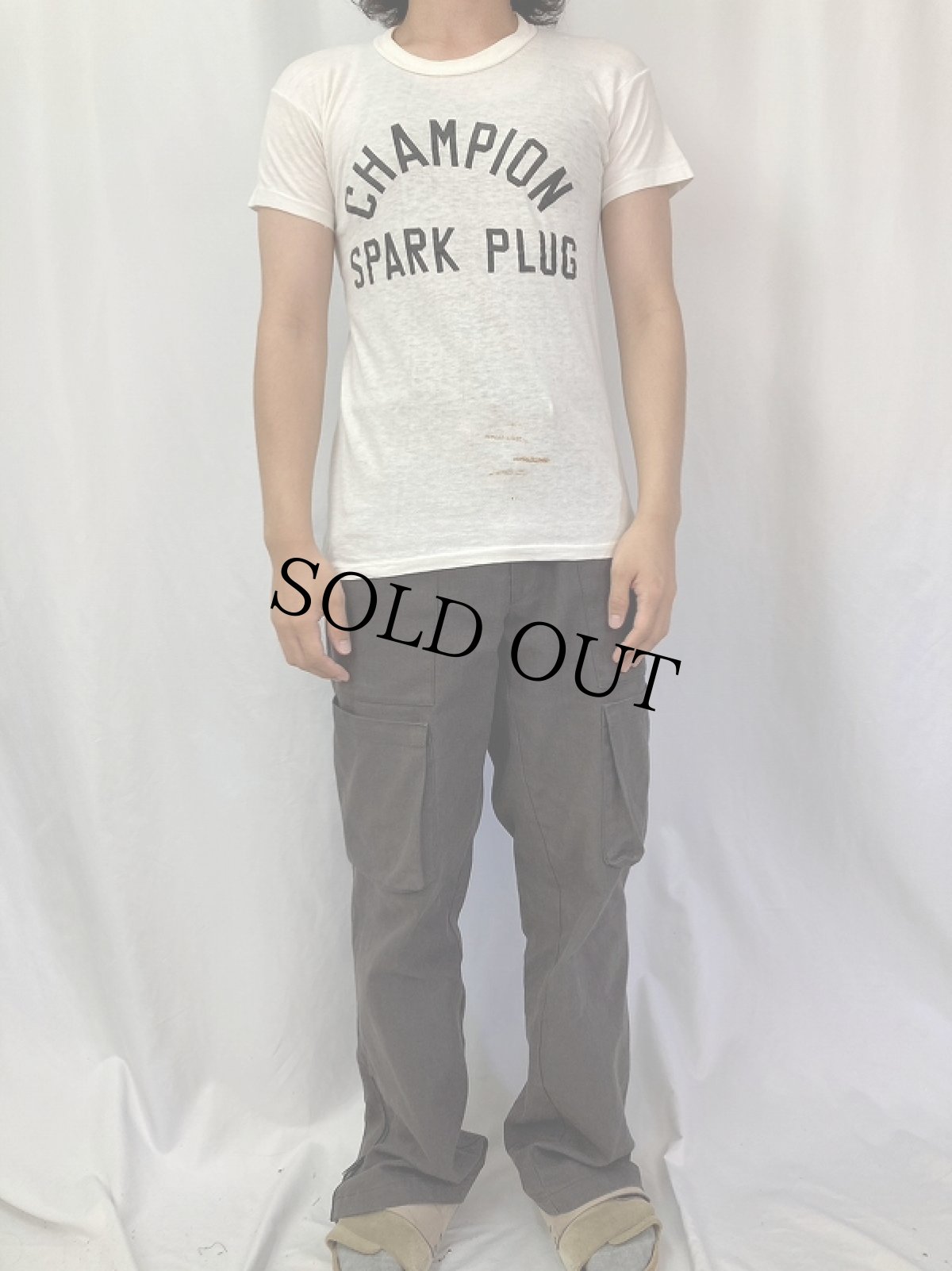 画像2: 50's "CHAMPION SPARK PLUG" プリントTシャツ SIZE5 (2)