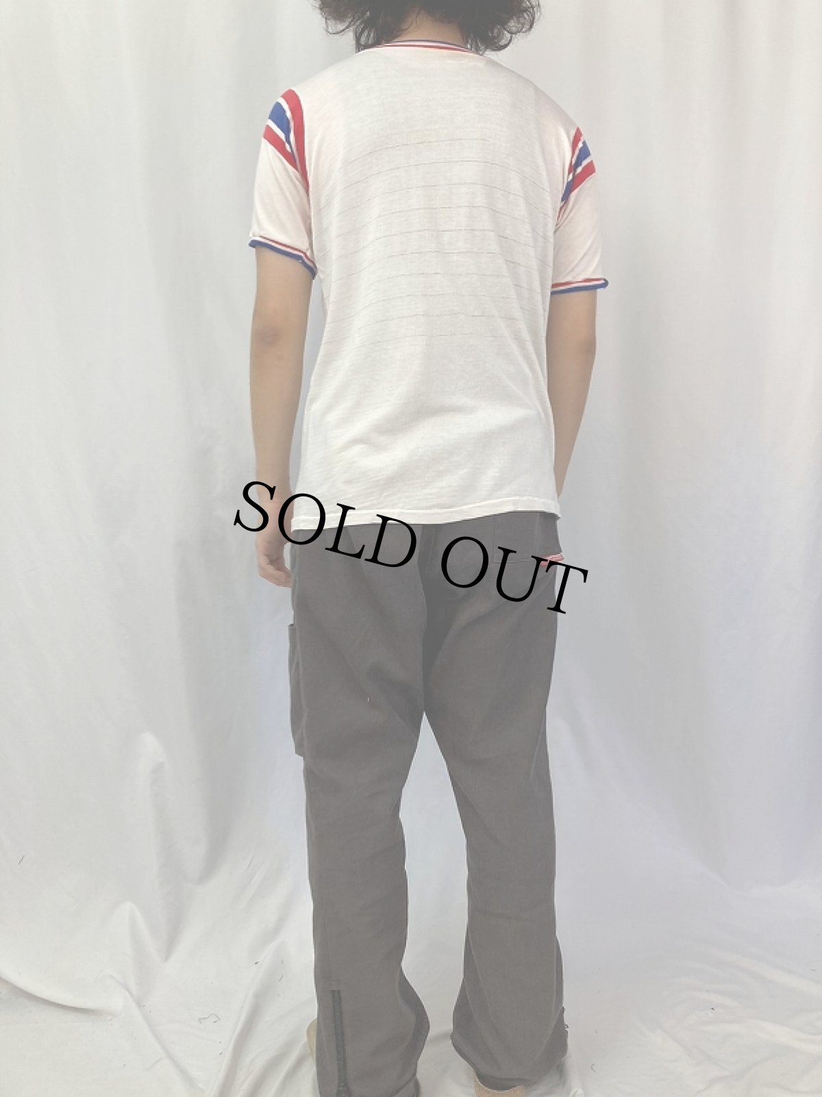 画像4: 60's MASON USA製 "IBM" フロッキープリント レーヨンTシャツ L (4)