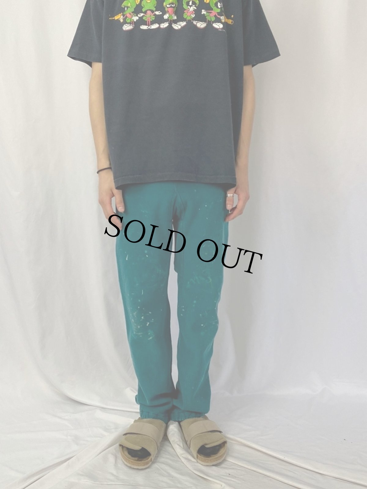 画像2: 80's Champion×LANDS' END REVERSE WEAVE TYPE USA製 ペンキペイント 無地スウェットパンツ M (2)