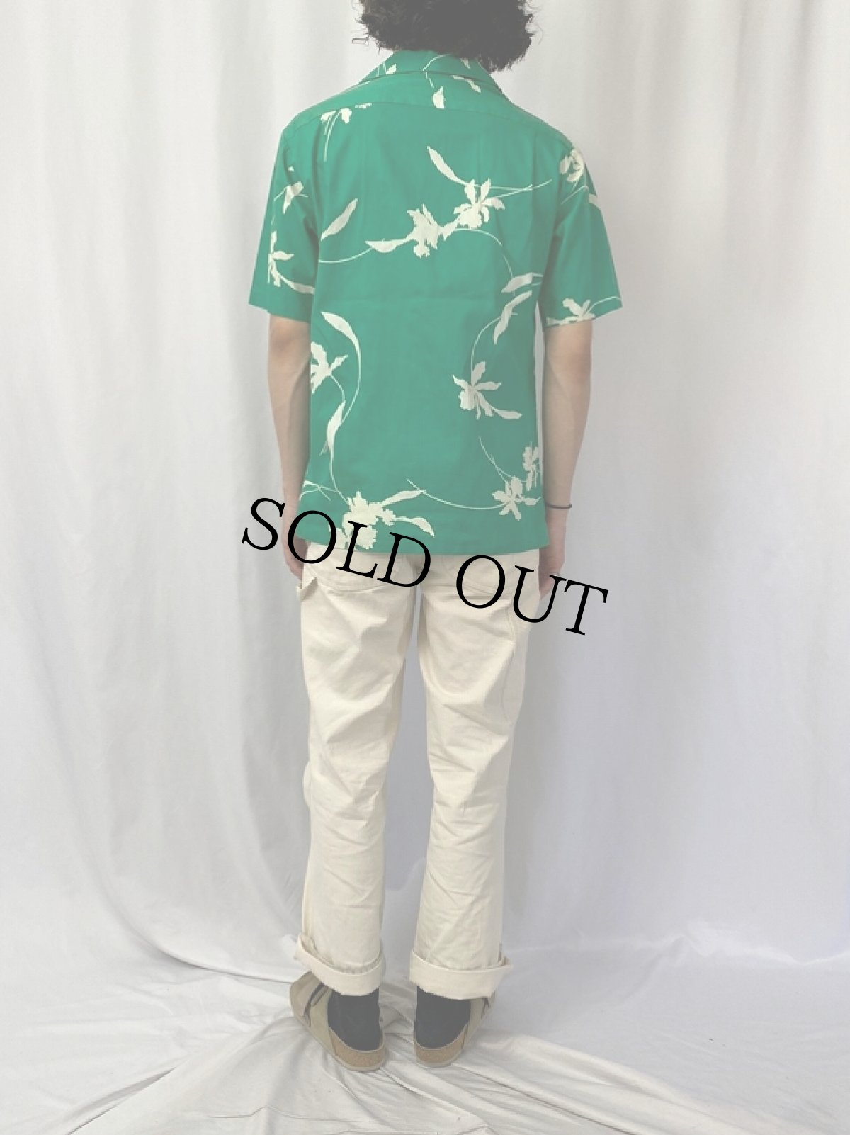 画像4: 60〜70's Hilo Hattie オールオーバーパターン コットンアロハシャツ M (4)