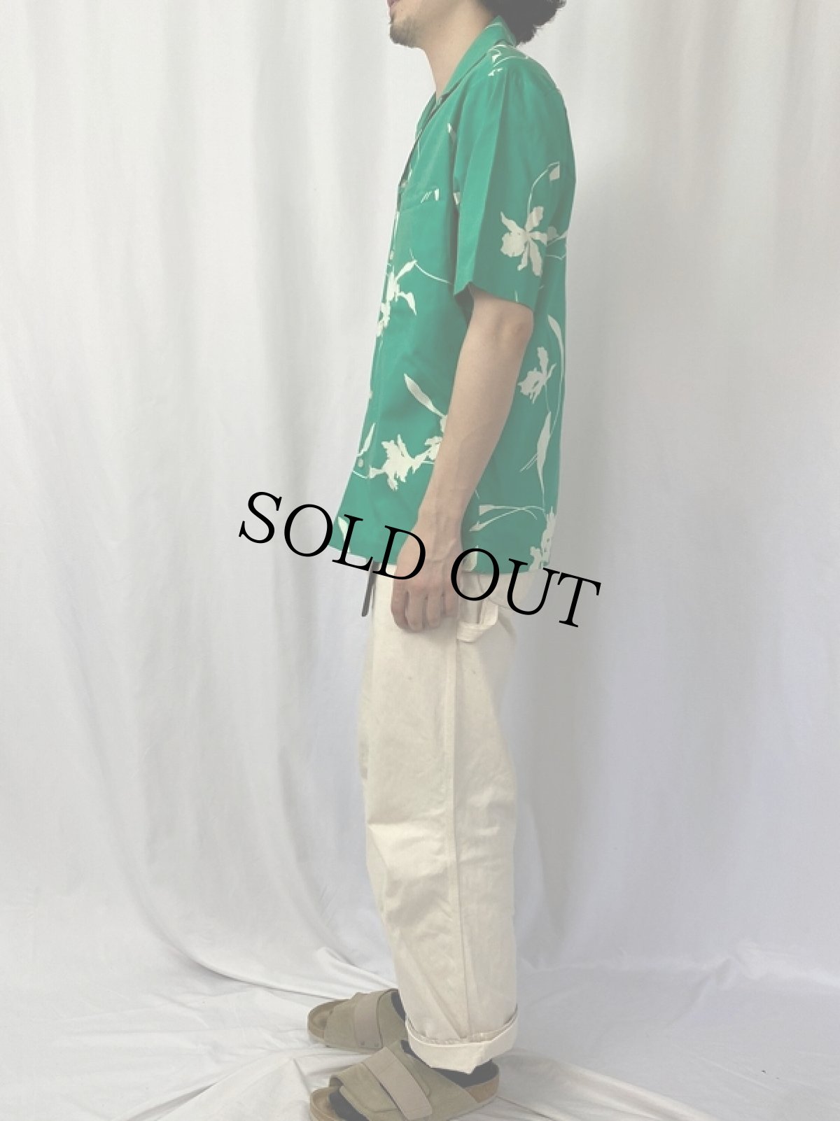 画像3: 60〜70's Hilo Hattie オールオーバーパターン コットンアロハシャツ M (3)