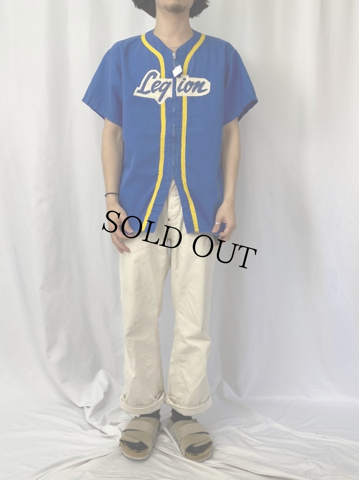 画像2: 〜80's "Legion" フルジップ ベースボールシャツ SIZE40 (2)