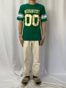 画像2: 80's Champion トリコタグ USA製 "MICHIGAN STATE 00" フットボールTシャツ L (2)