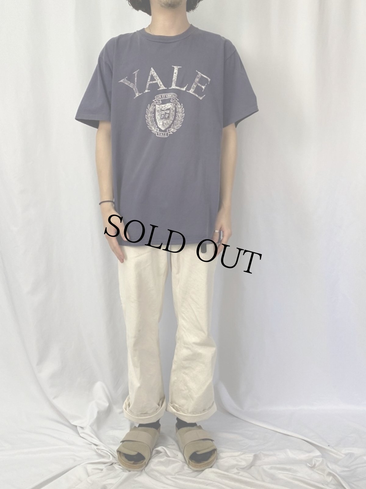 画像2: 90's USA製 "YALE" プリントTシャツ XL (2)