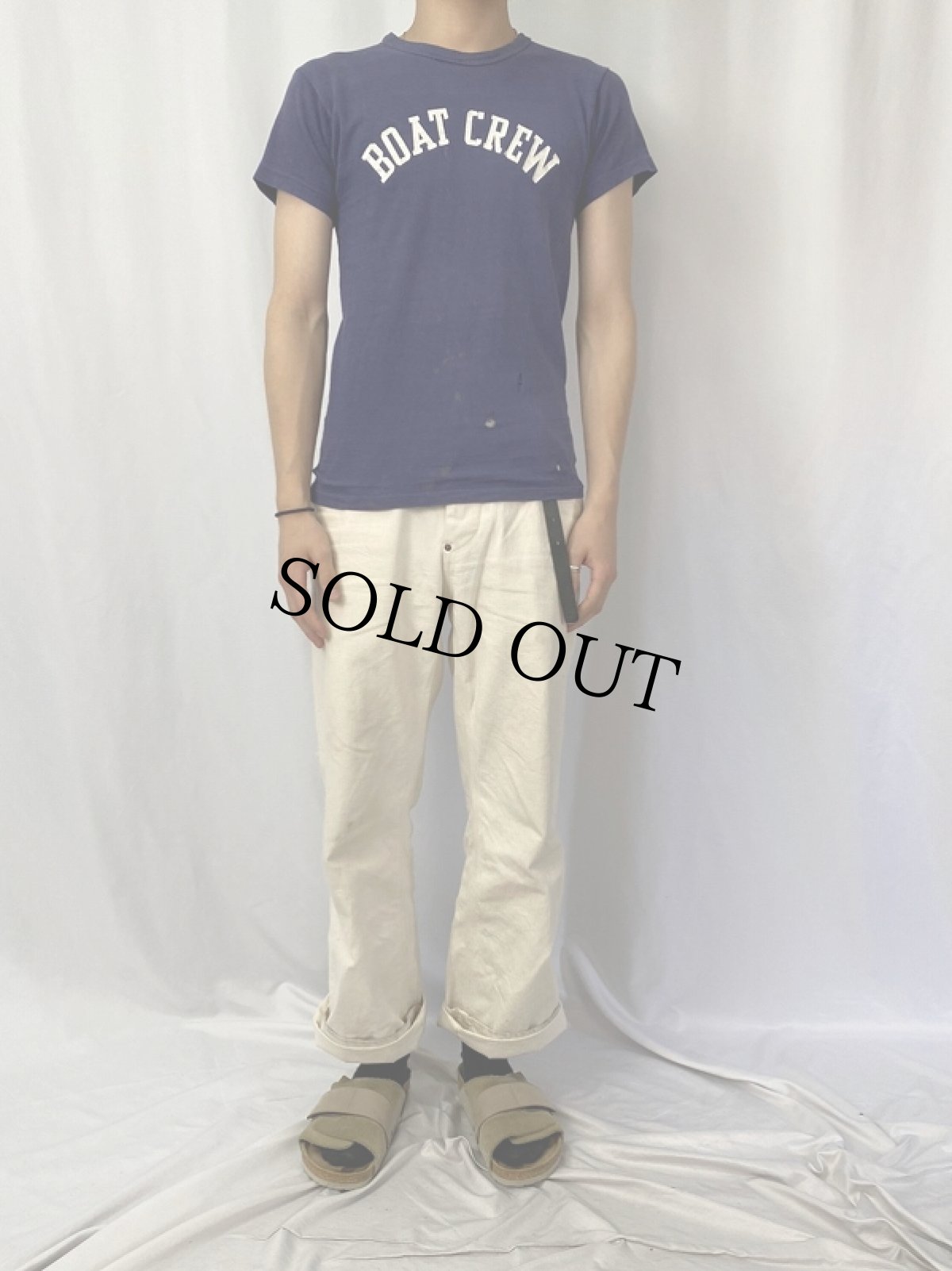 画像3: 50's Russell Southern USA製 "BOAT CREW" プリントTシャツ M (3)