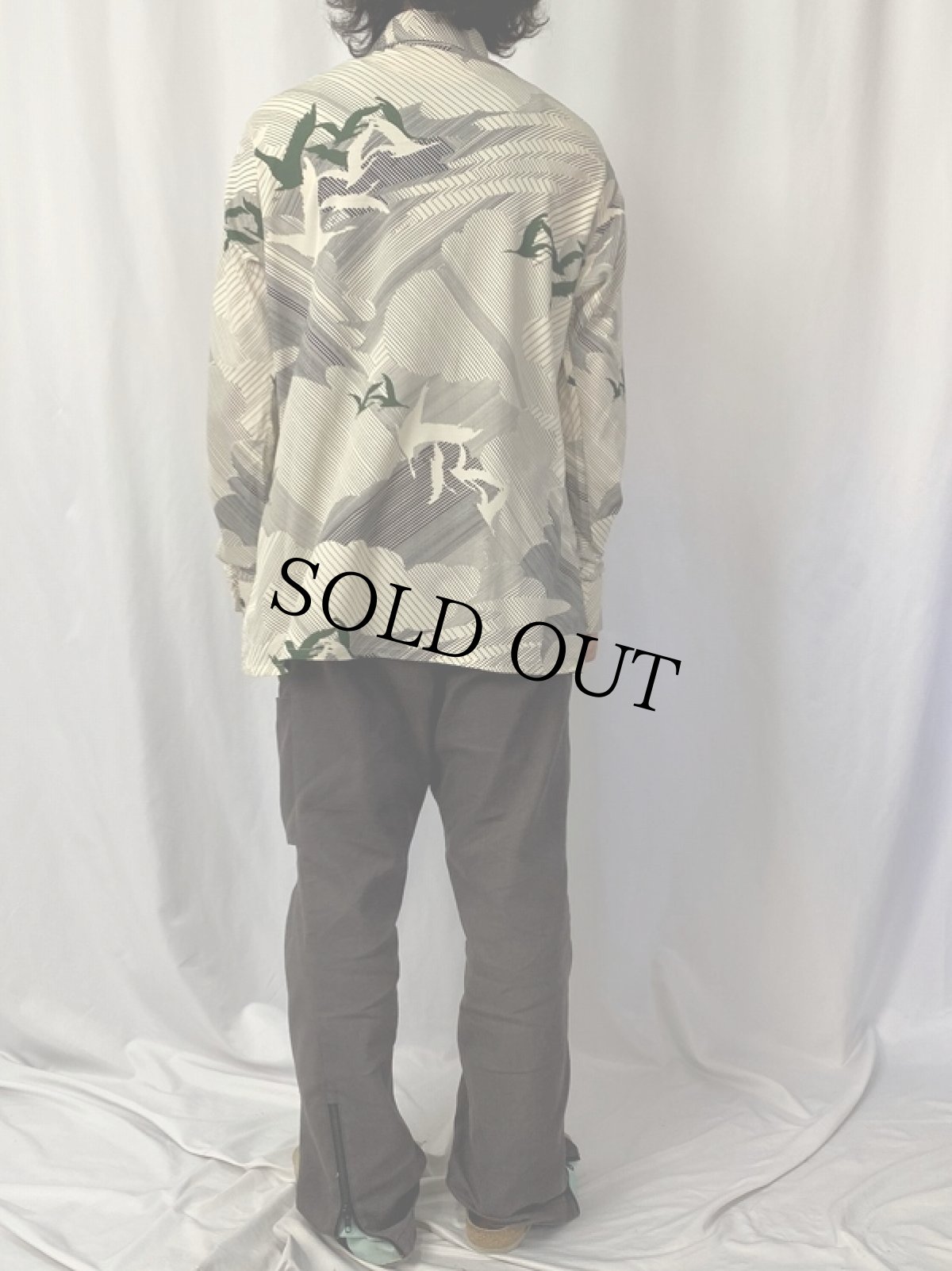 画像4: 70's VAN HEUSEN Vanknit 鶴柄 ポリシャツ (4)