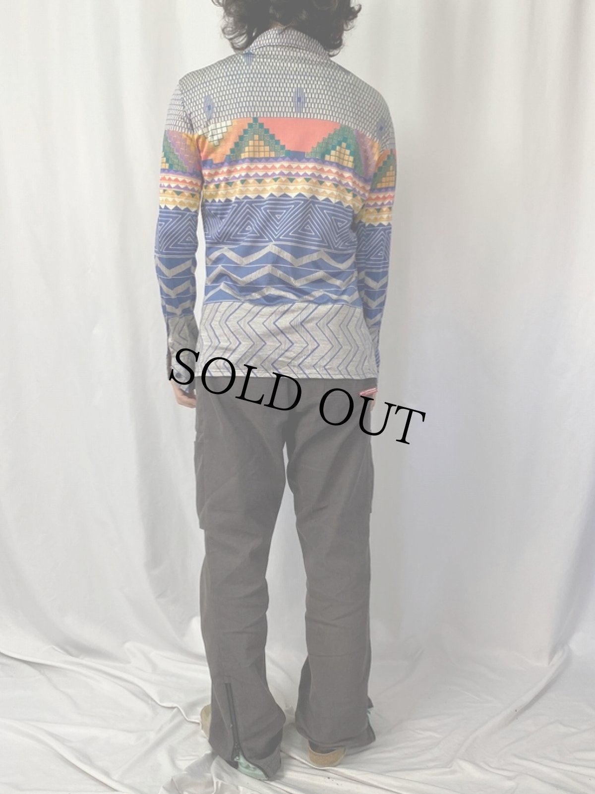 画像4: 70's nik-nik ITALY製 総柄 ナイロンシャツ S (4)