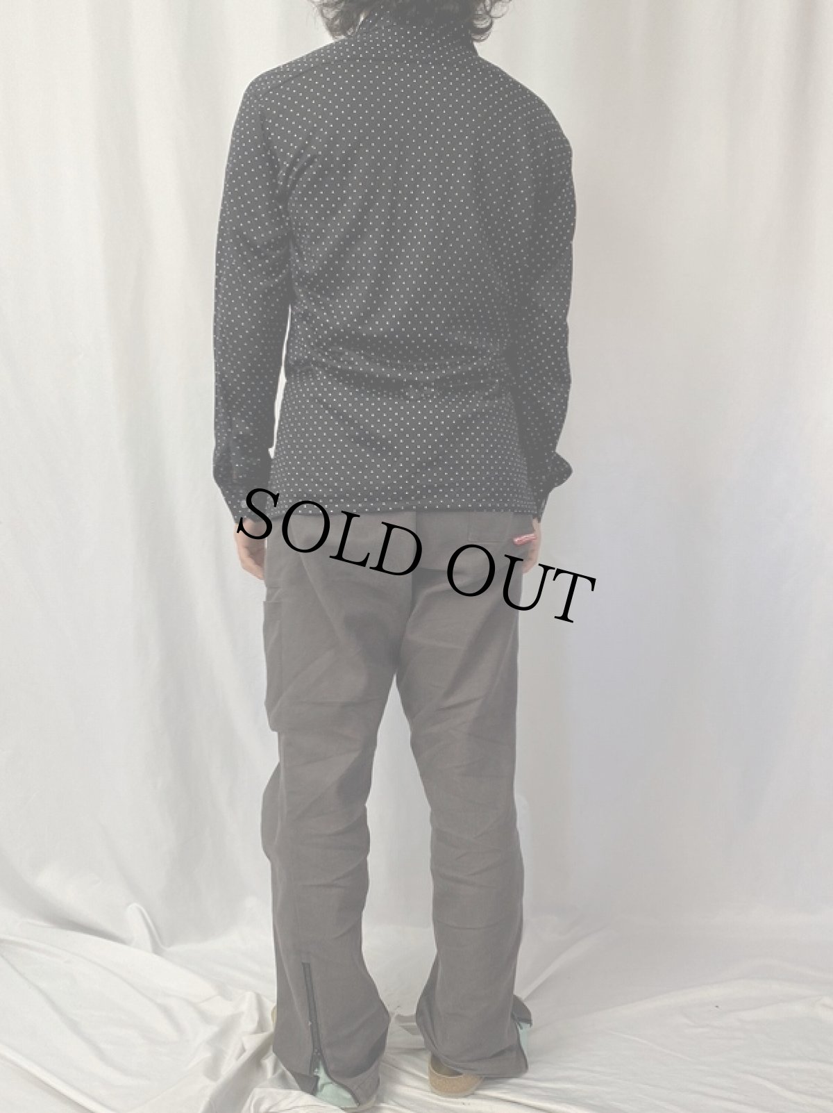 画像4: 70's Sears KINGS ROAD ドット柄 ポリシャツ M (4)