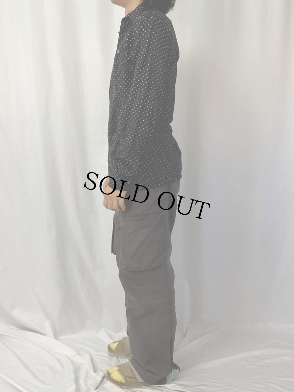 画像3: 70's Sears KINGS ROAD ドット柄 ポリシャツ M (3)