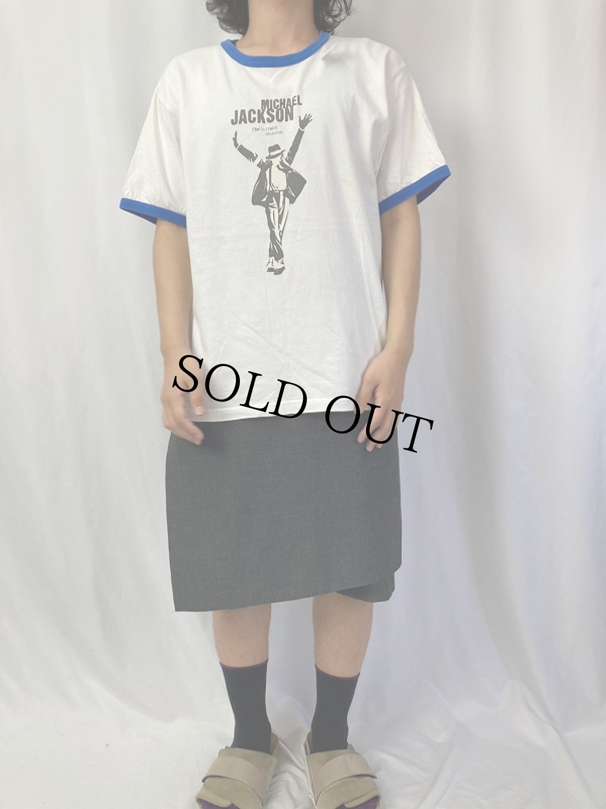 画像2: MICHAEL JACKSON "The Ultimate Collection" ミュージシャンリンガーTシャツ L (2)