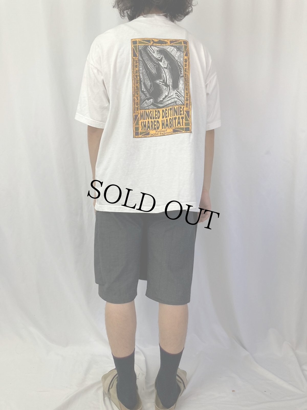 画像5: 90's〜 Patagonia USA製 "MINGLED DESTINIES SHARED HABITAT" 魚プリントTシャツ XL (5)