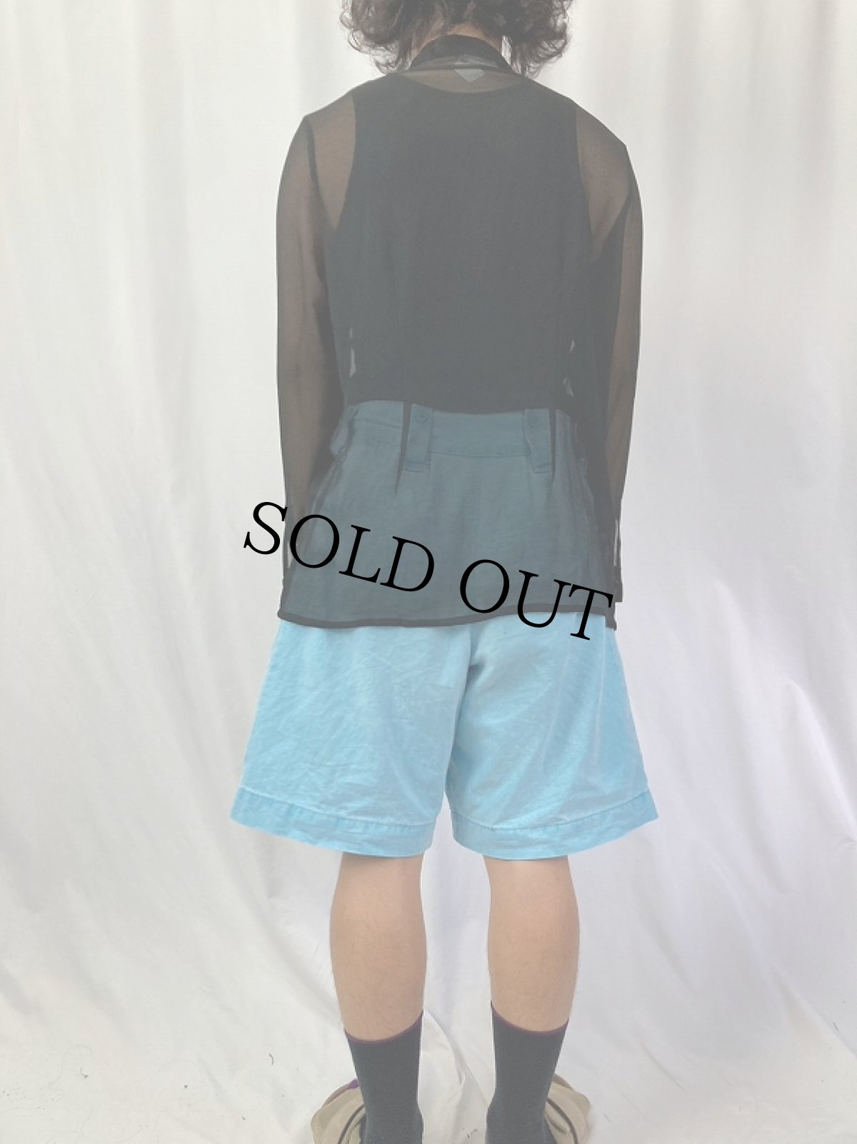 画像4: Blanche Porte スタンドカラー シースルーシャツ SIZE42-44 (4)