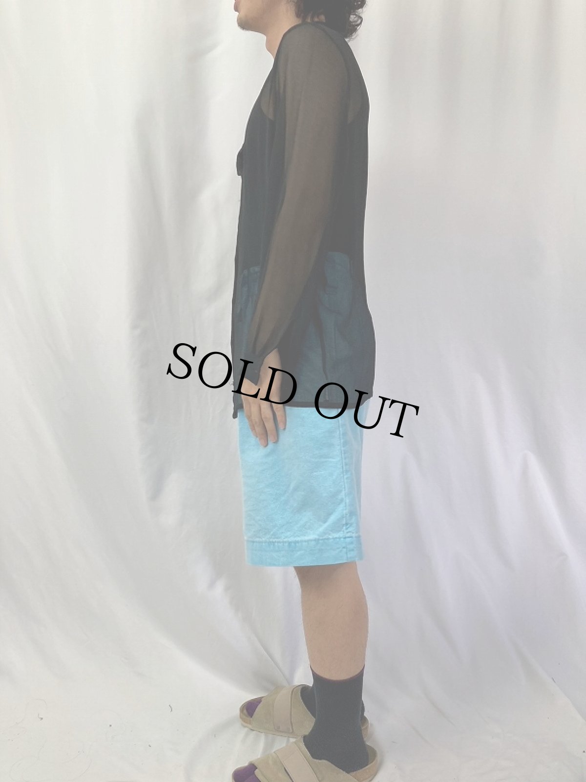 画像3: Blanche Porte スタンドカラー シースルーシャツ SIZE42-44 (3)