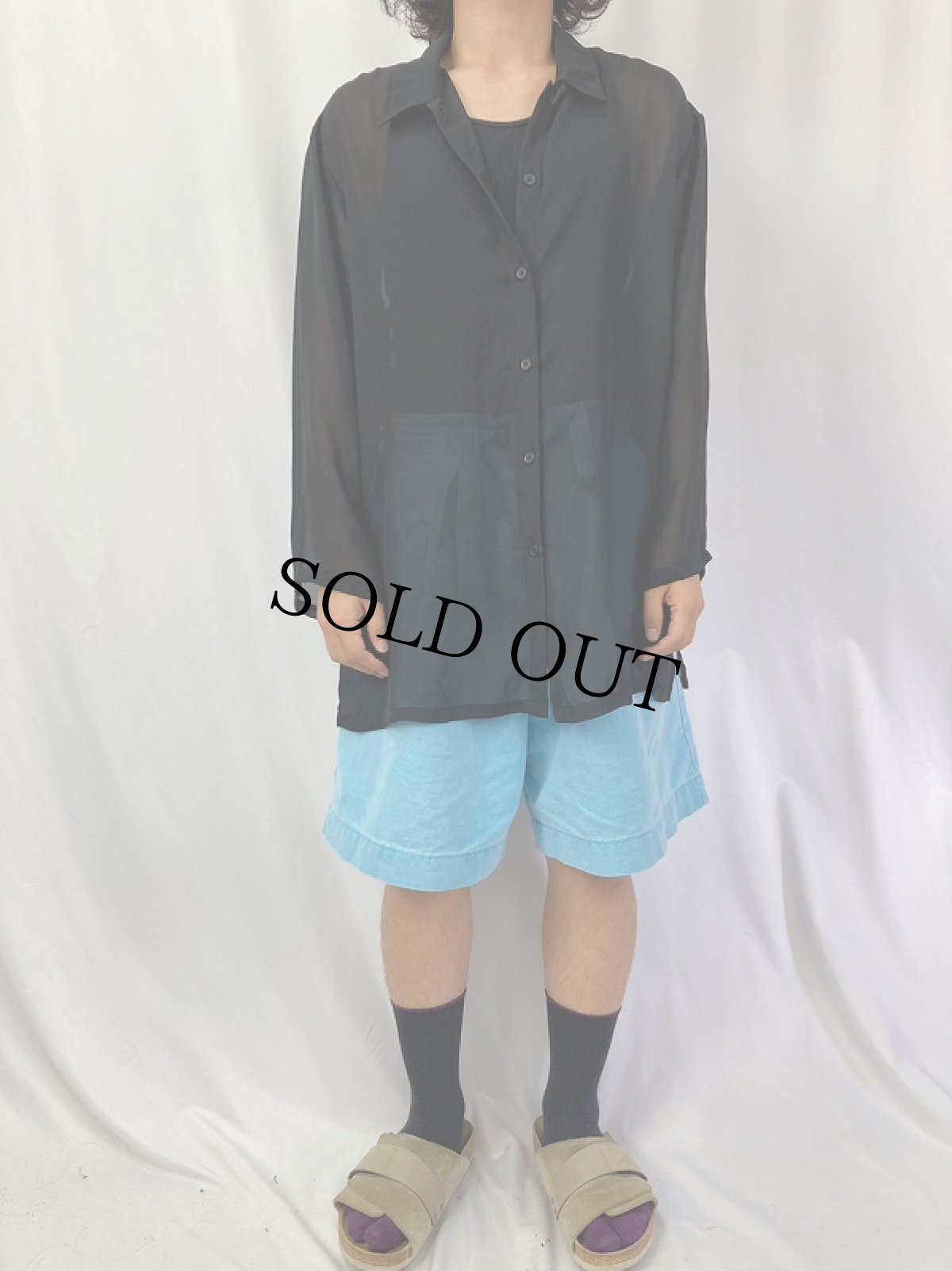 画像2: MERONA シースルーシャツ XL (2)