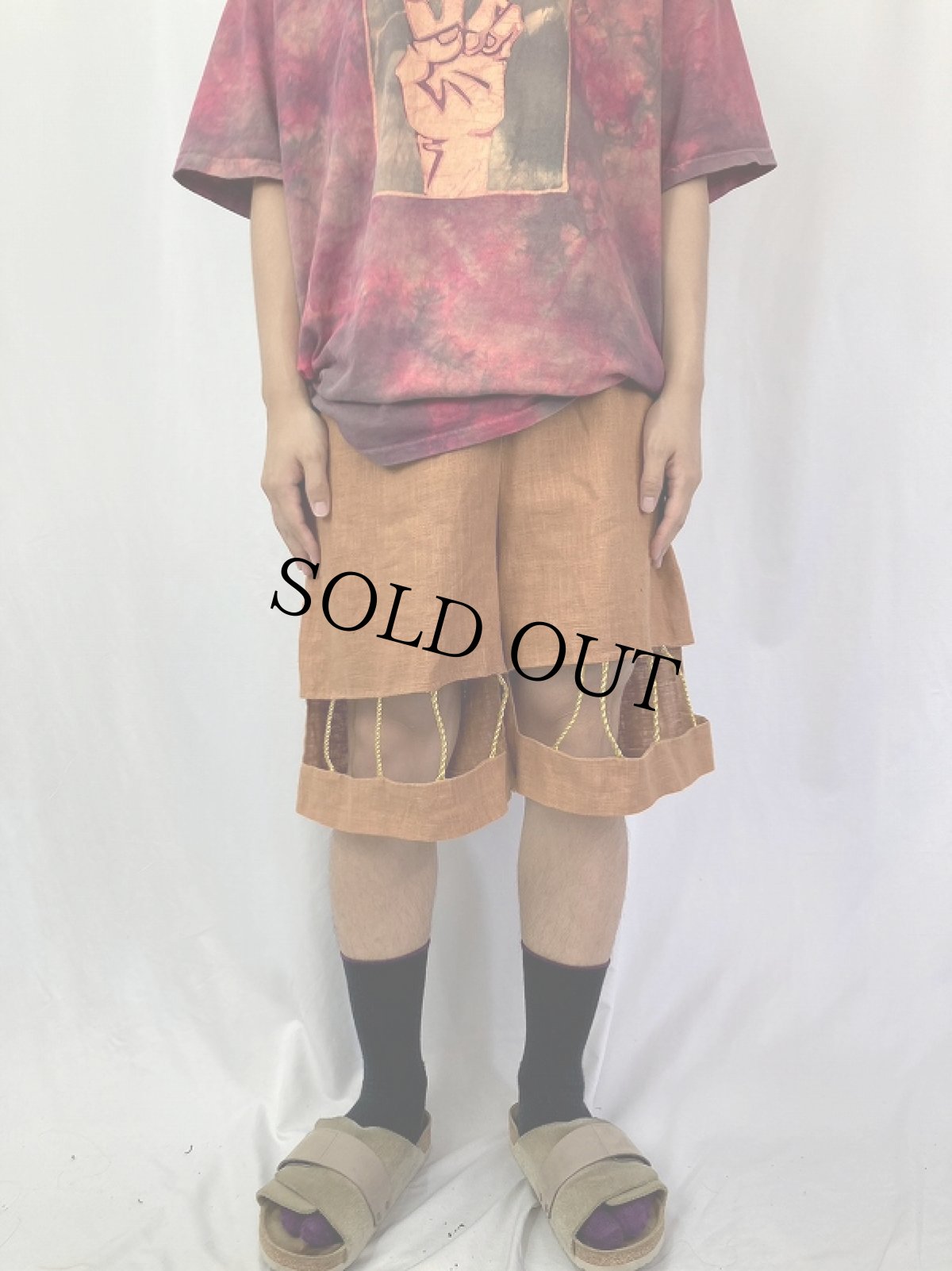 画像2: 80's〜 USA製 デザインリネンショーツ W28-36 (2)