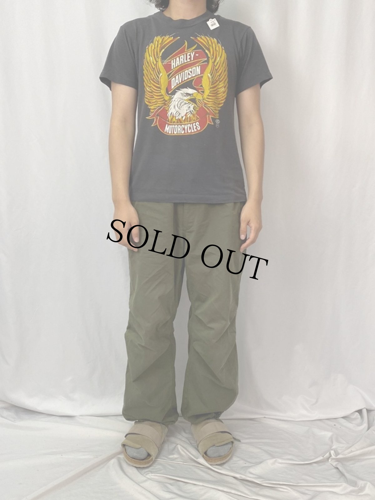 画像2: 80's HARLEY-DAVIDSON USA製 イーグルプリントTシャツ M (2)